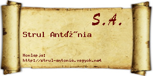 Strul Antónia névjegykártya