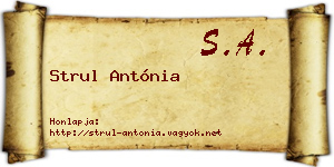 Strul Antónia névjegykártya